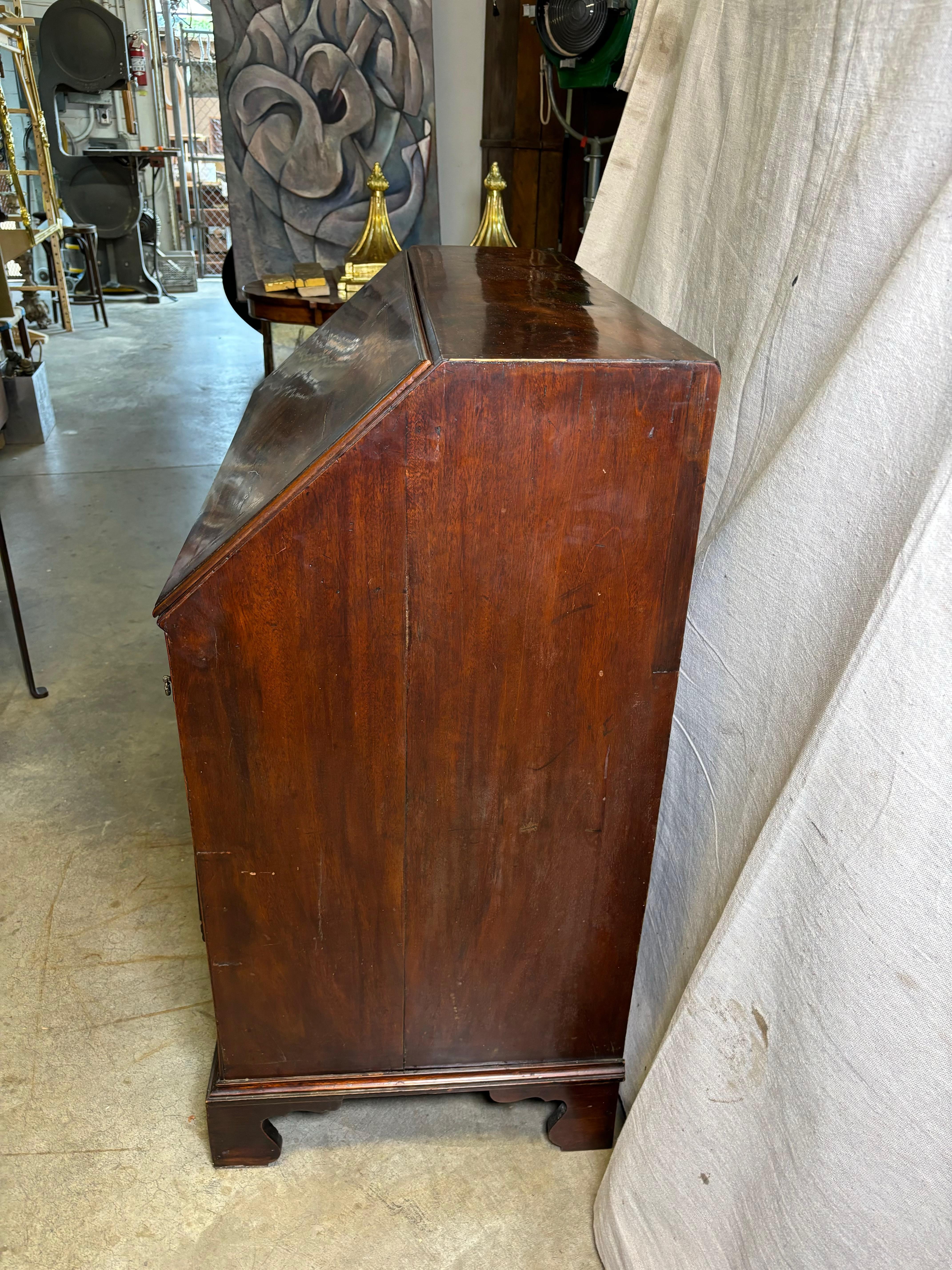 English Mahogany George III Slant Top Desk For Sale 4