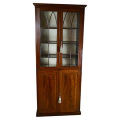 English Mahogany Late Georgian Period Bookcase with Glazed Doors