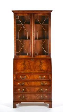 English Mahogany Georgian Style Secretary / Bookcase