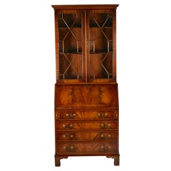 English Mahogany Georgian Style Secretary / Bookcase