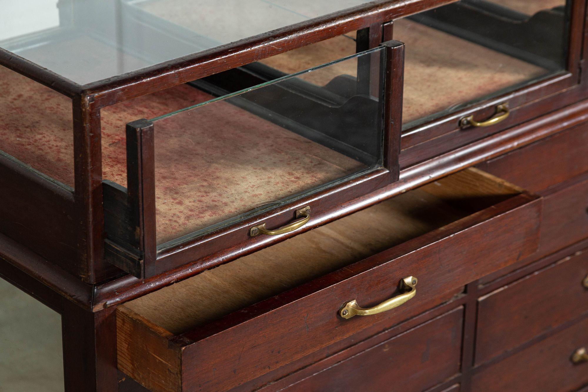 English Mahogany Haberdashery Mirrored Counter Drawers 7
