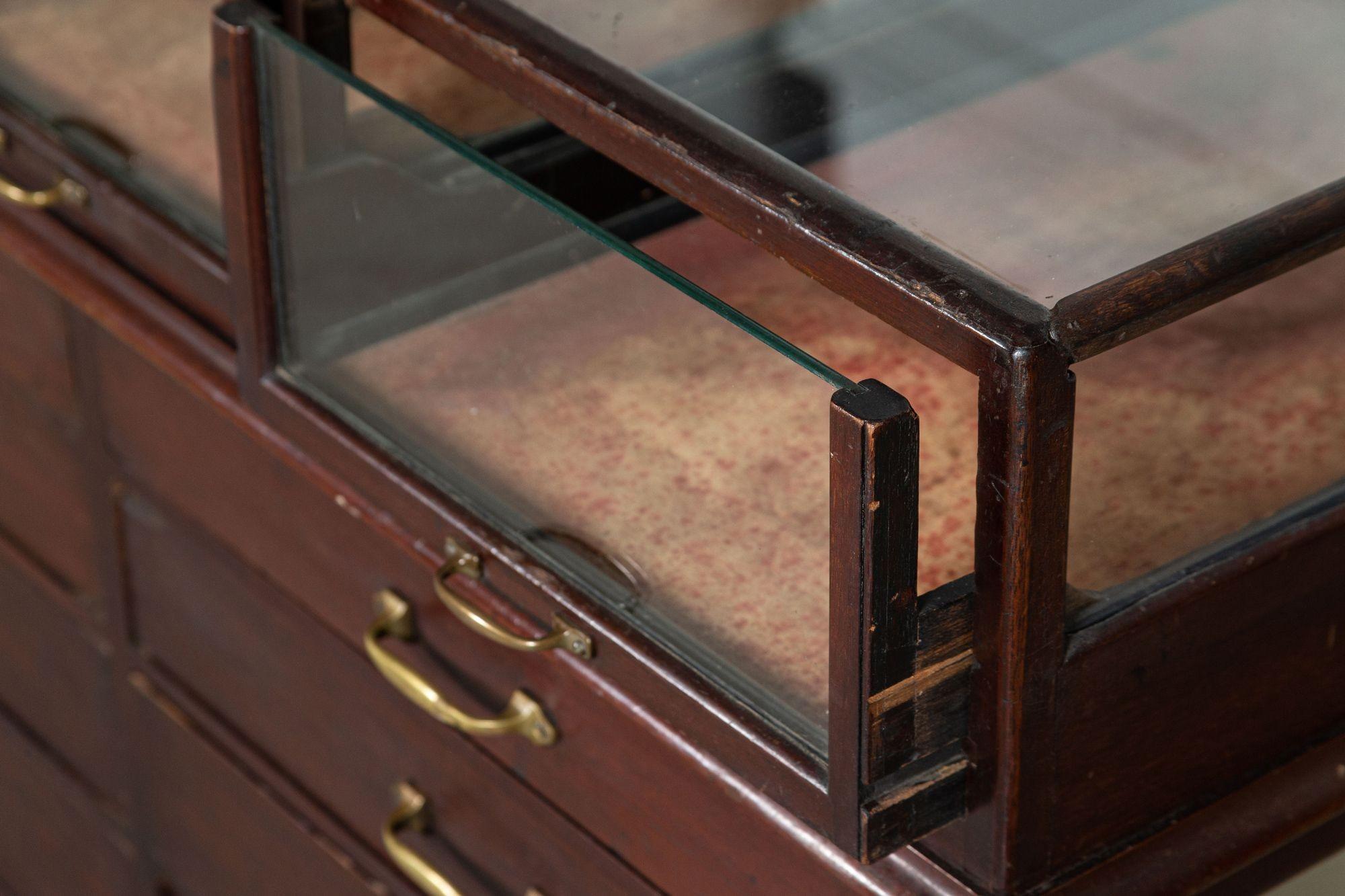 English Mahogany Haberdashery Mirrored Counter Drawers 9