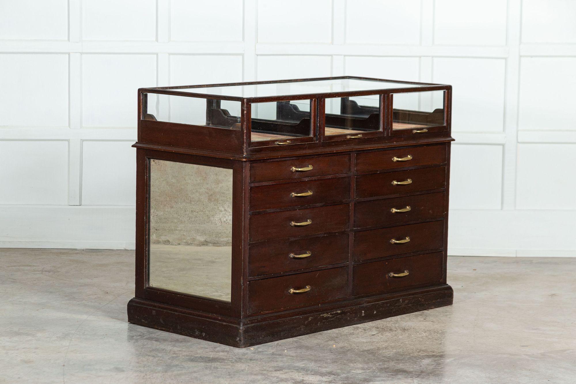 English Mahogany Haberdashery Mirrored Counter Drawers In Good Condition In Staffordshire, GB