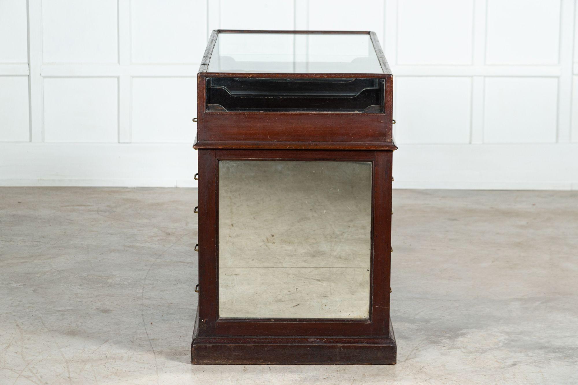 English Mahogany Haberdashery Mirrored Counter Drawers 2