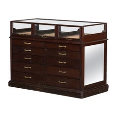 English Mahogany Haberdashery Mirrored Counter Drawers
