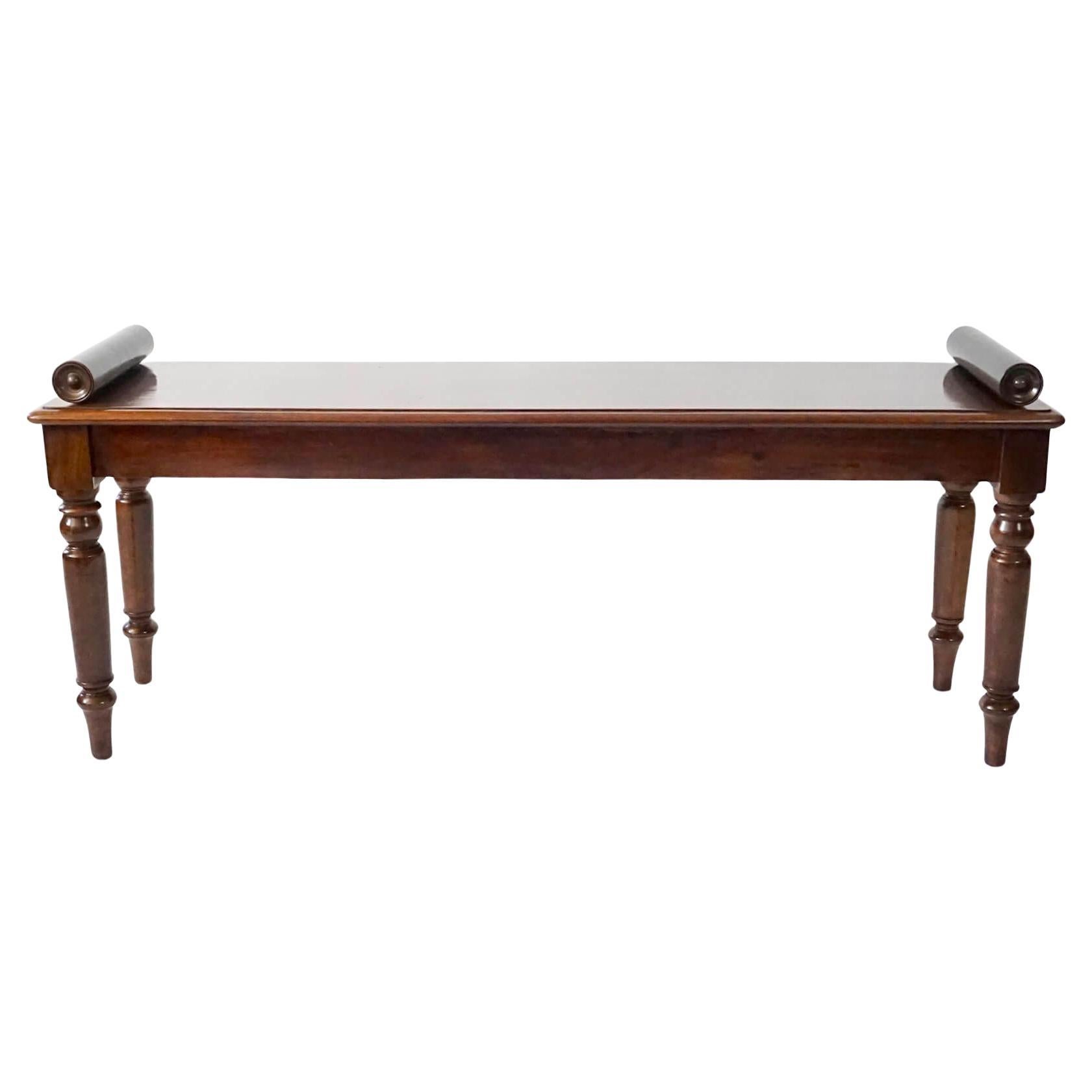 English Regency Mahogany Hall Bench, circa 1830
