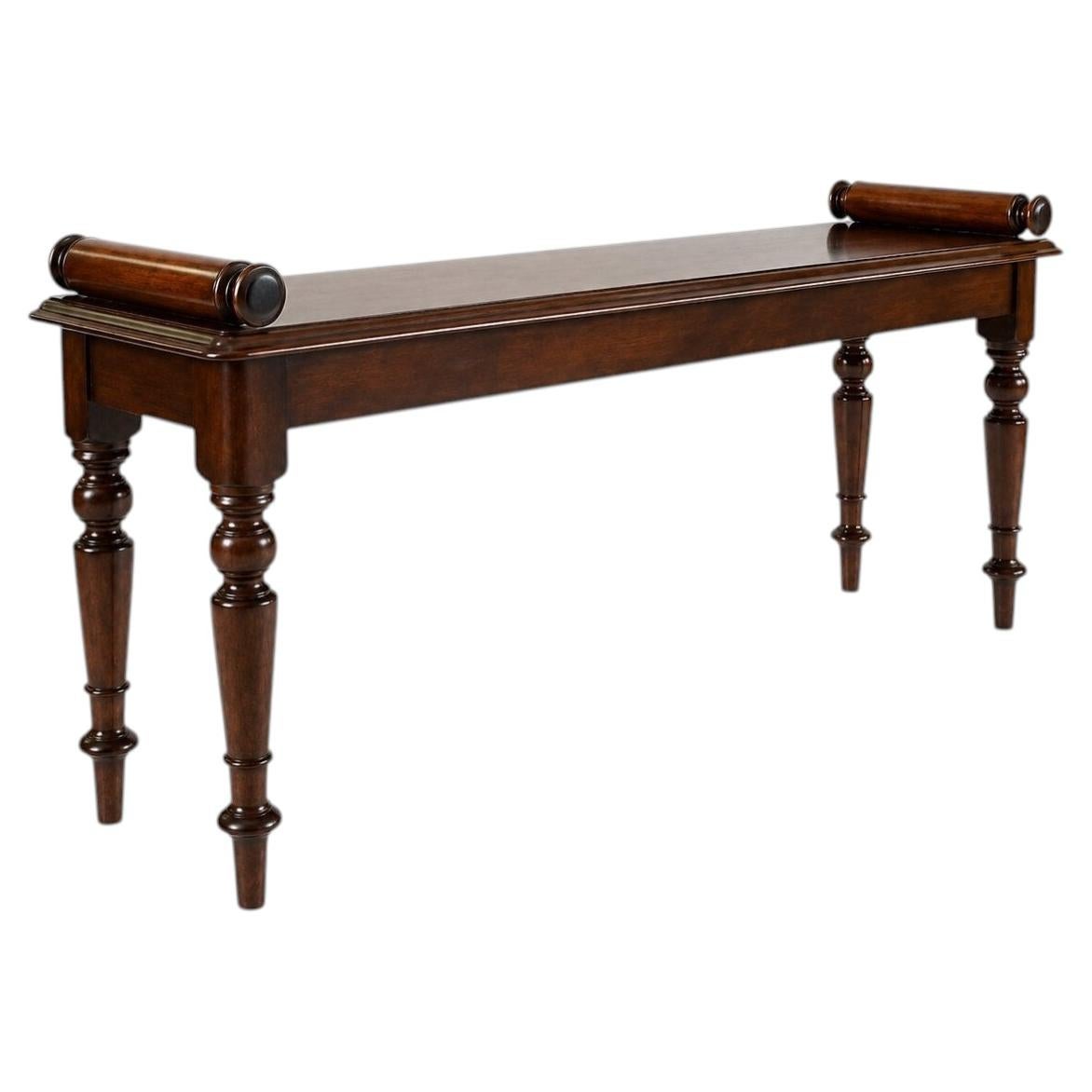 Banc de salle en acajou anglais, vers 1860