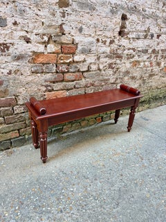 English mahogany hall bench