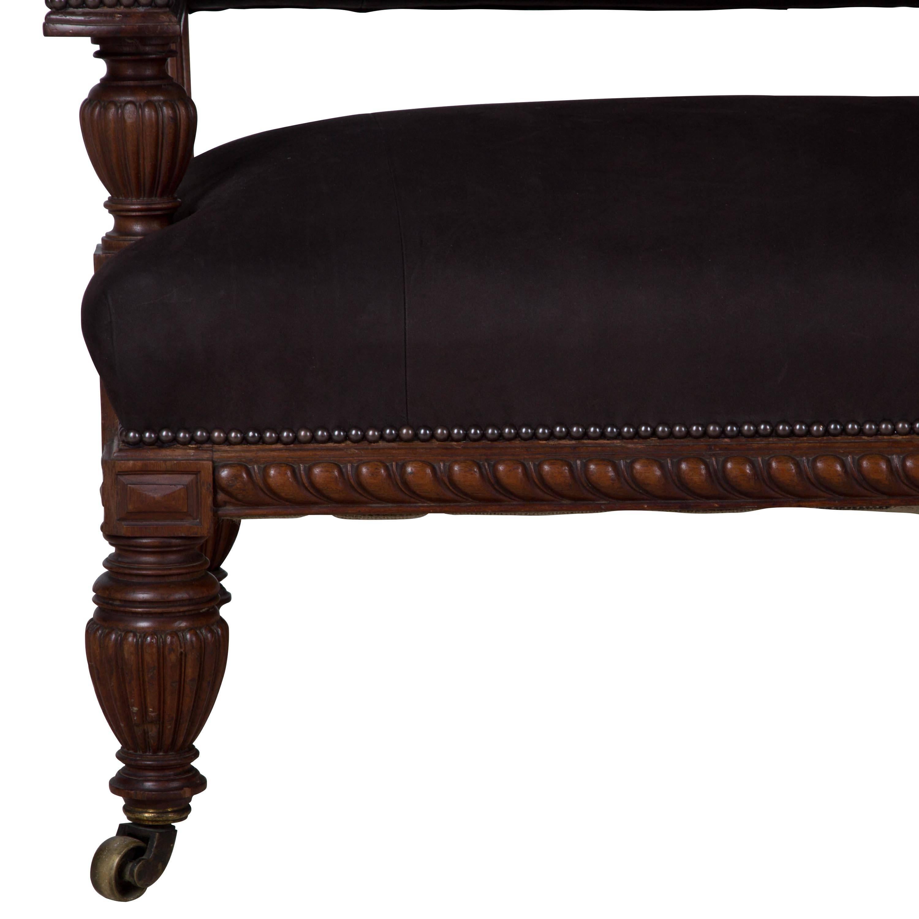 19th Century English Mahogany Hall Bench