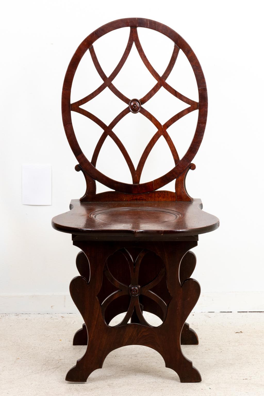 English Mahogany Hall Chair For Sale 2
