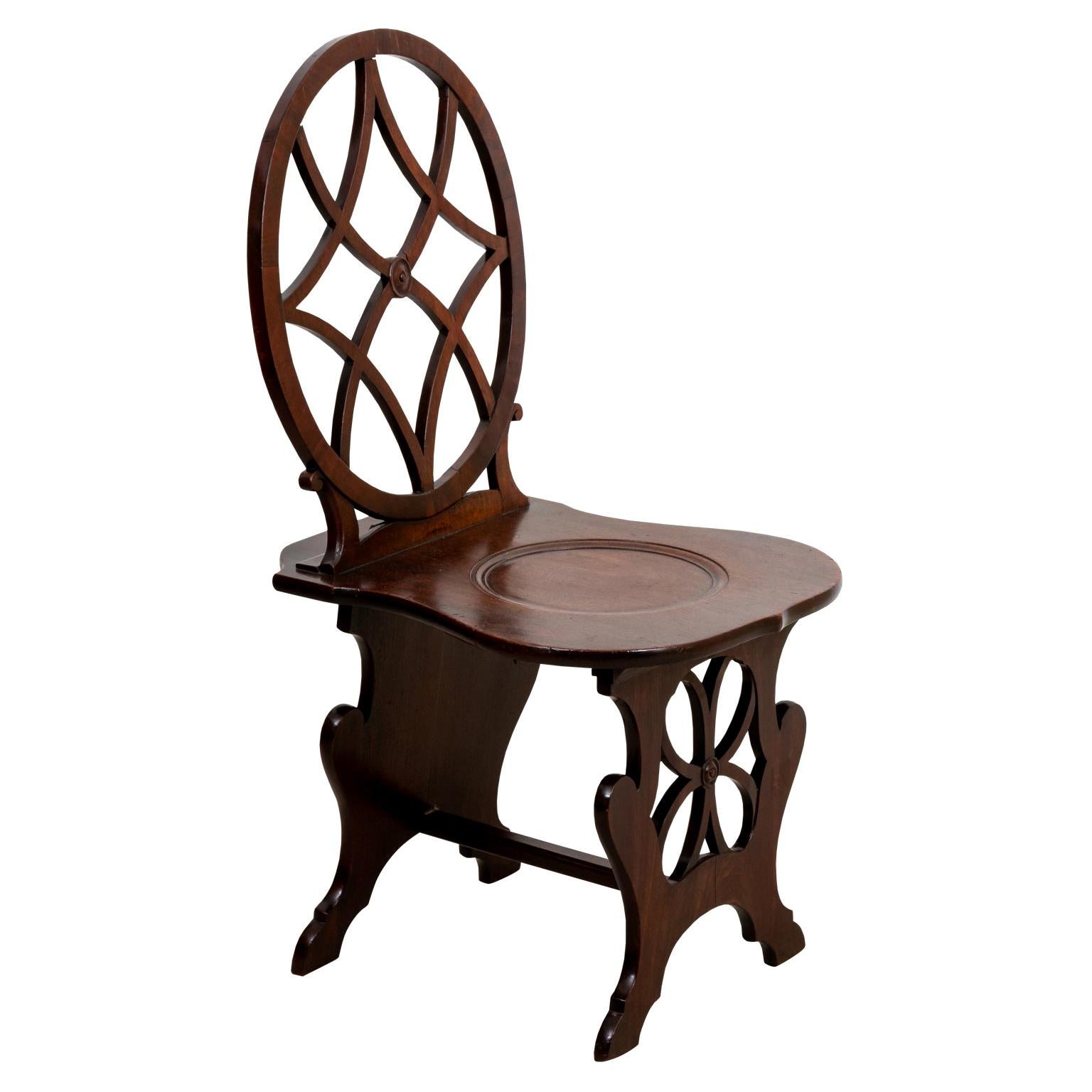 English Mahogany Hall Chair For Sale