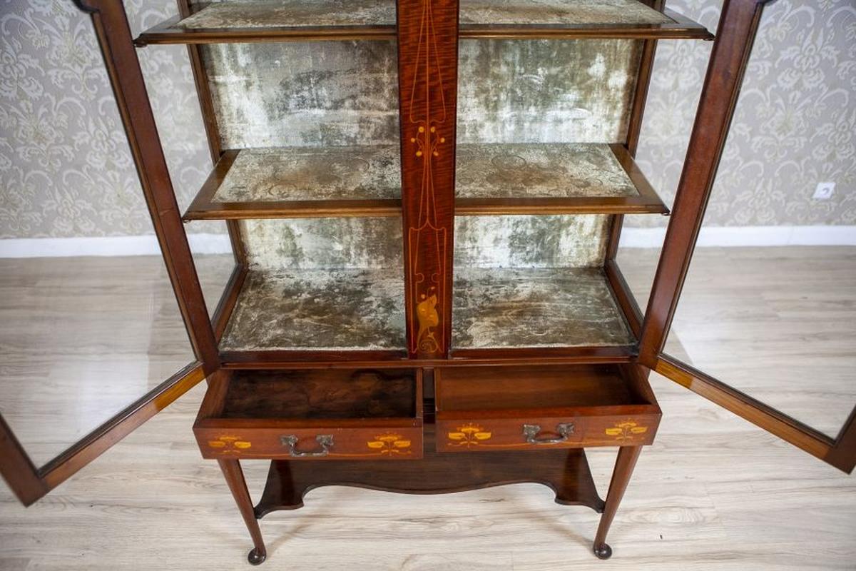English Inlaid Mahogany Display Cabinet From the 19th Century For Sale 5