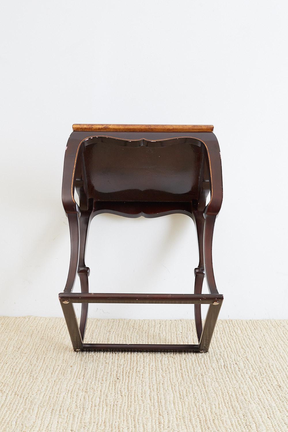 English Mahogany Lacquered Side Table or Drinks Table 2