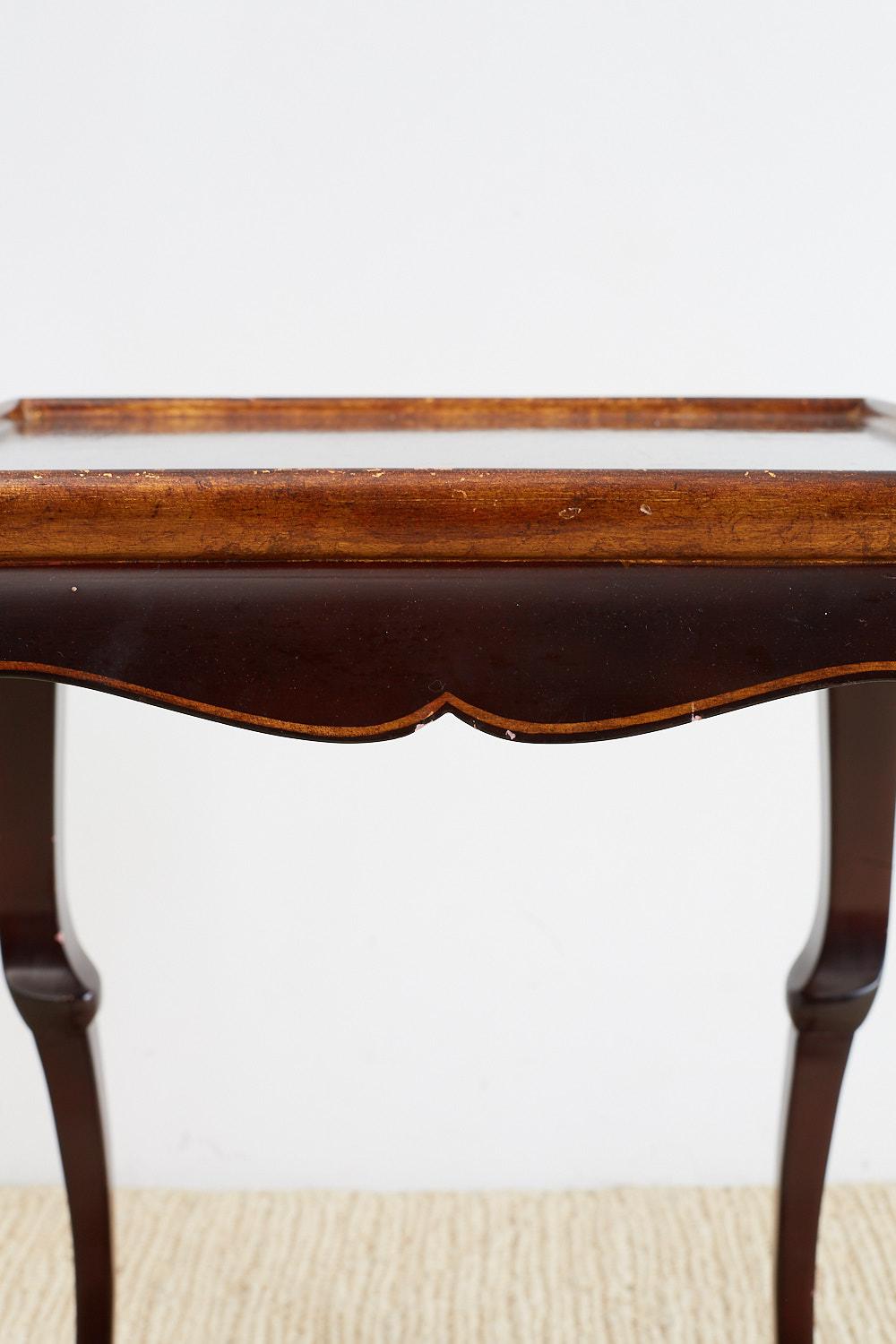 English Mahogany Lacquered Side Table or Drinks Table 11
