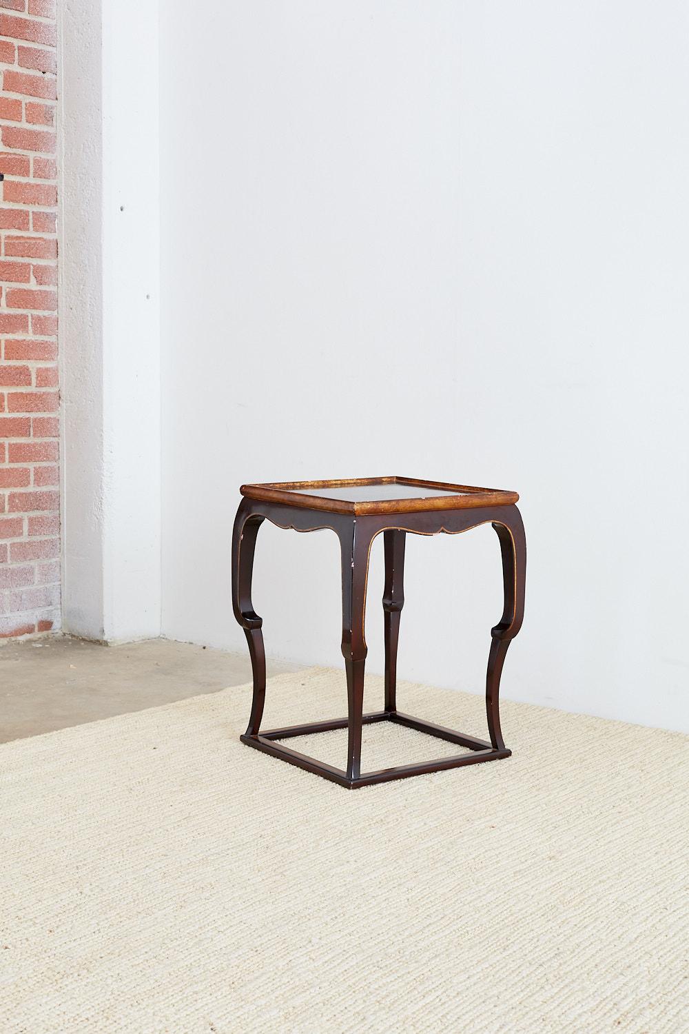English Mahogany Lacquered Side Table or Drinks Table 10