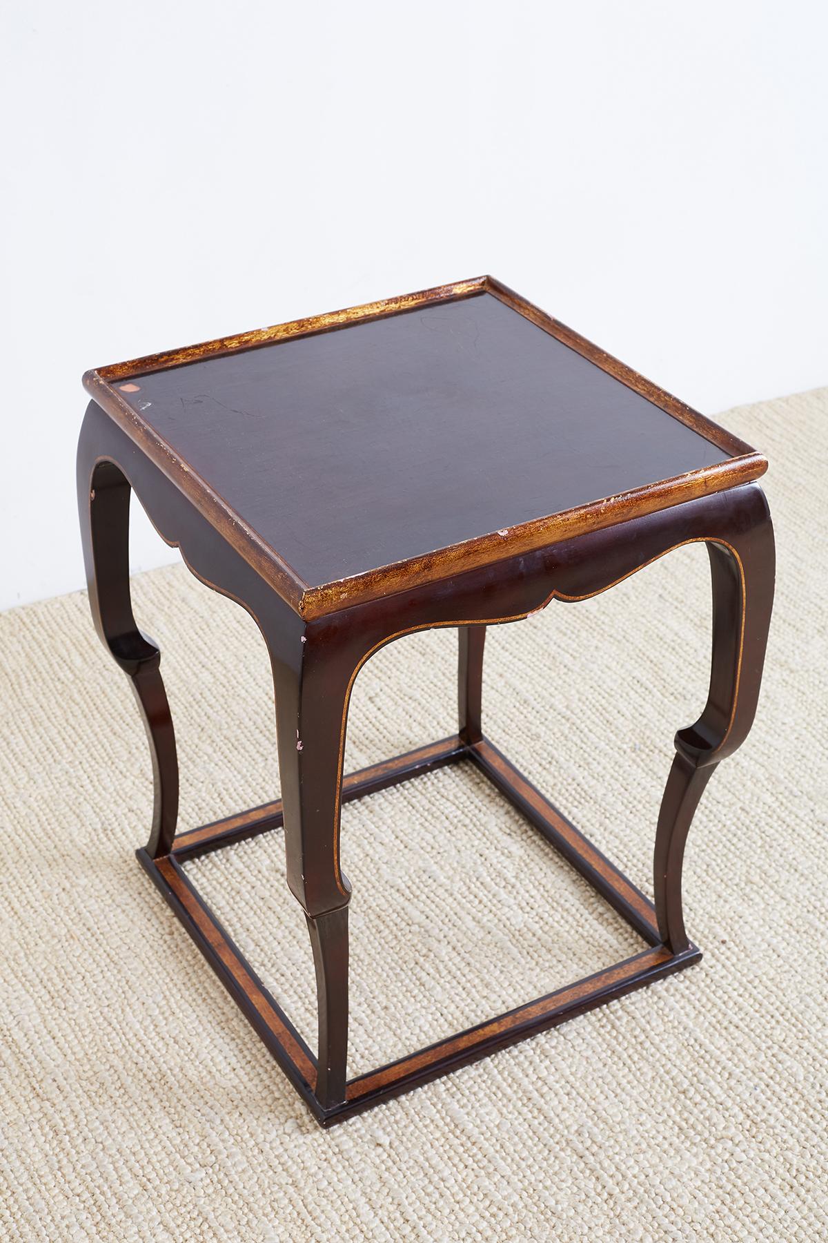 English Mahogany Lacquered Side Table or Drinks Table 14