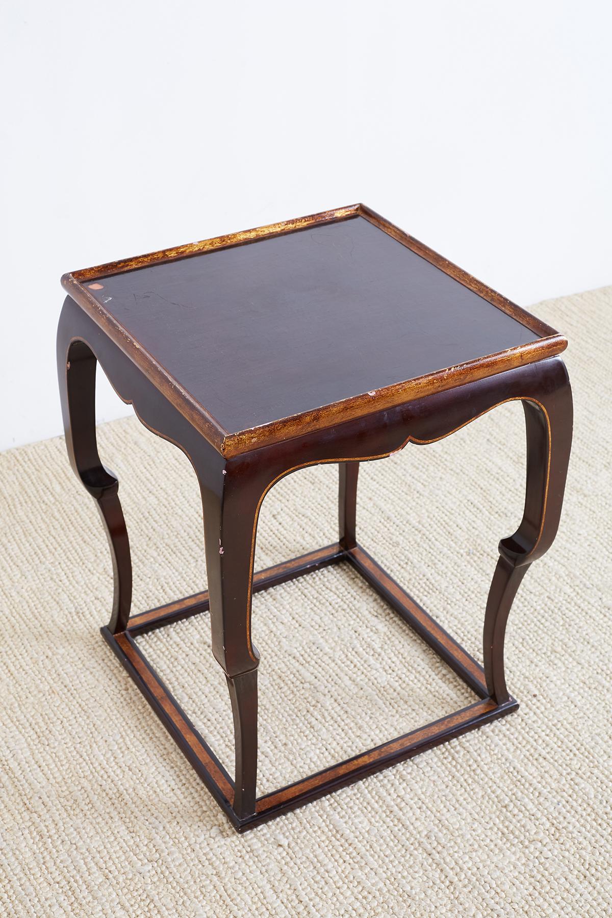 English Mahogany Lacquered Side Table or Drinks Table 12