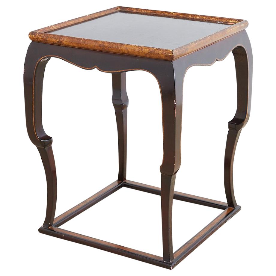 English Mahogany Lacquered Side Table or Drinks Table