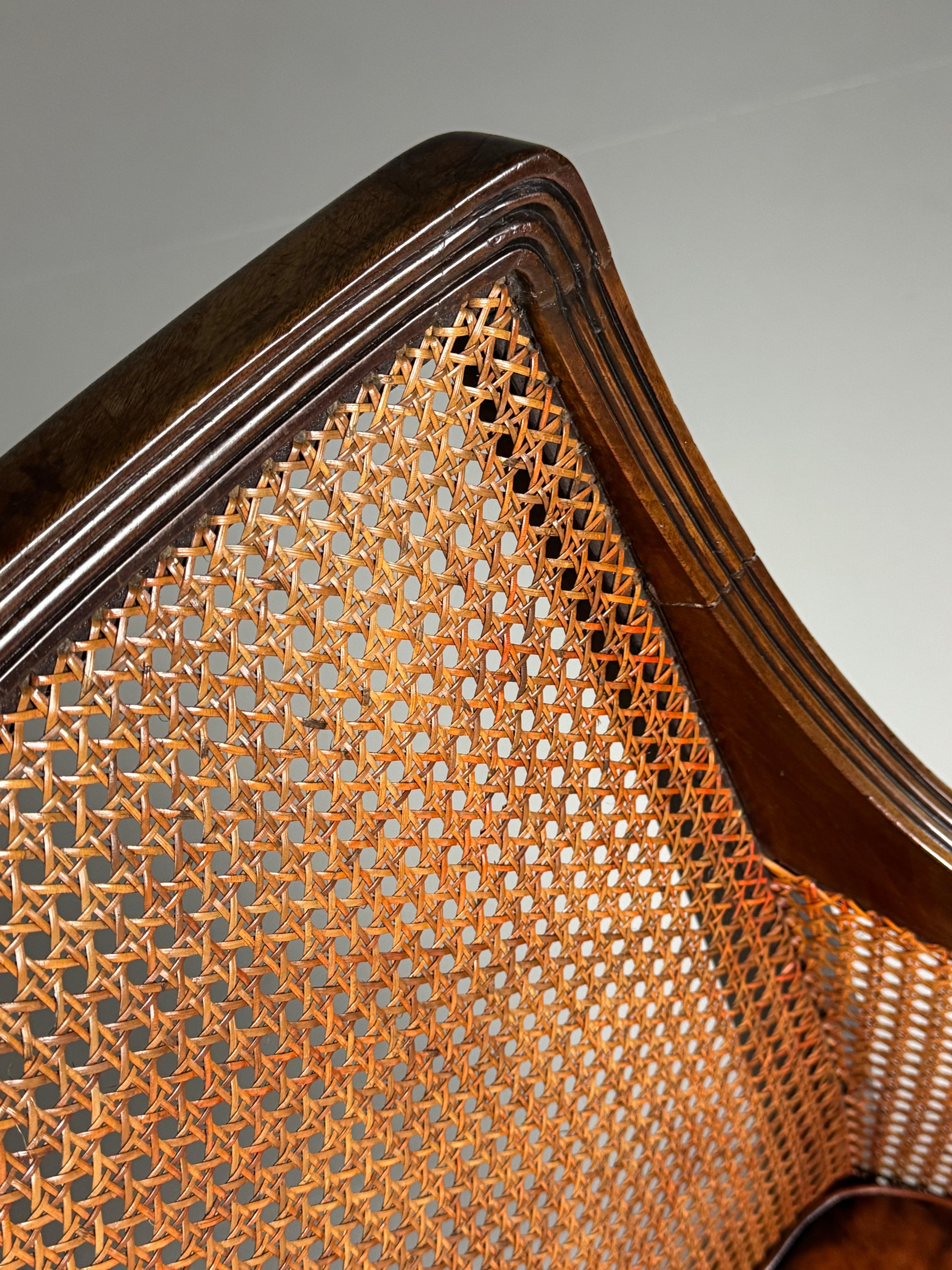 English Mahogany Library Bergère 1835 For Sale 6