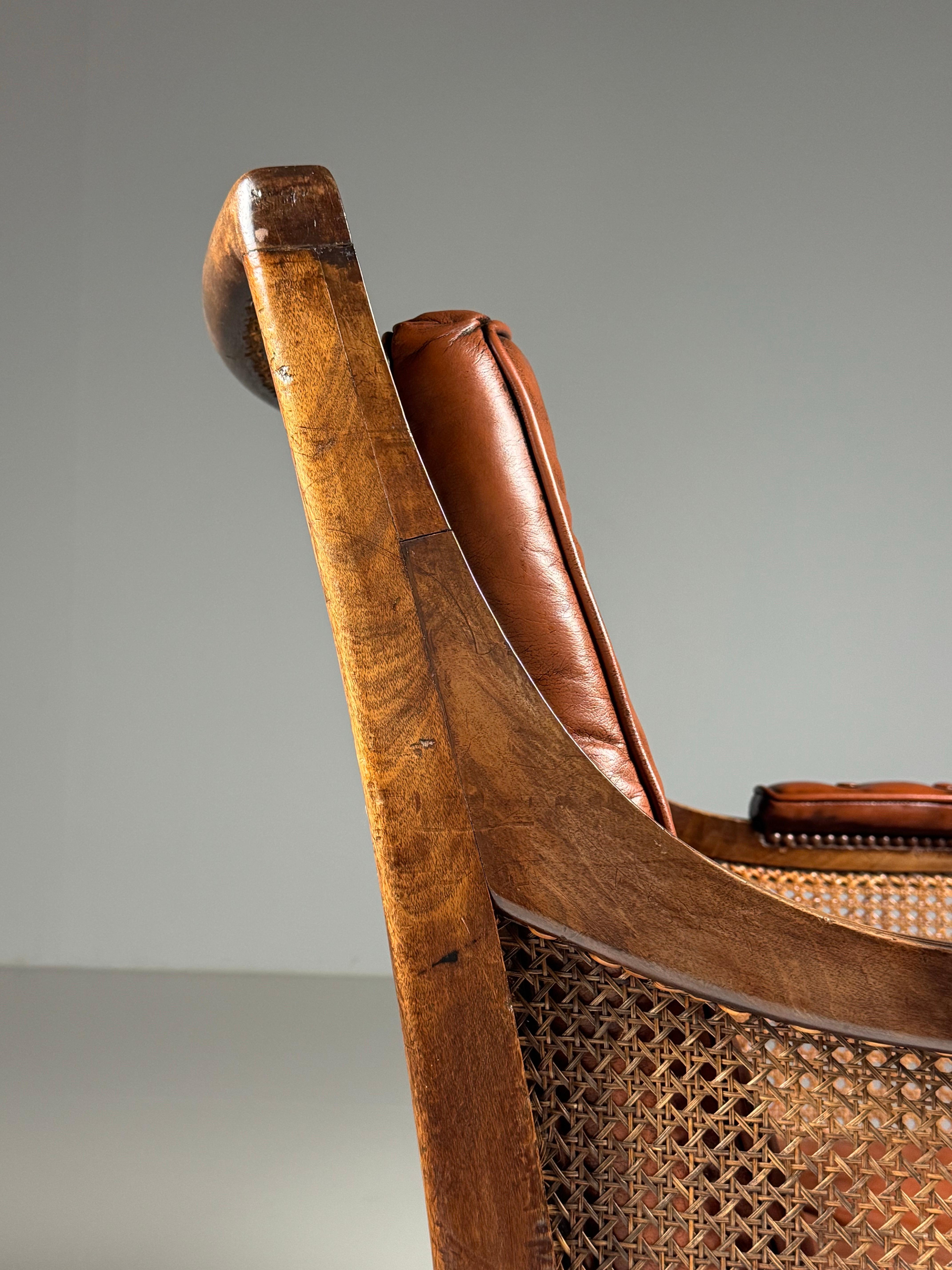 English Mahogany Library Bergère 1835 For Sale 2