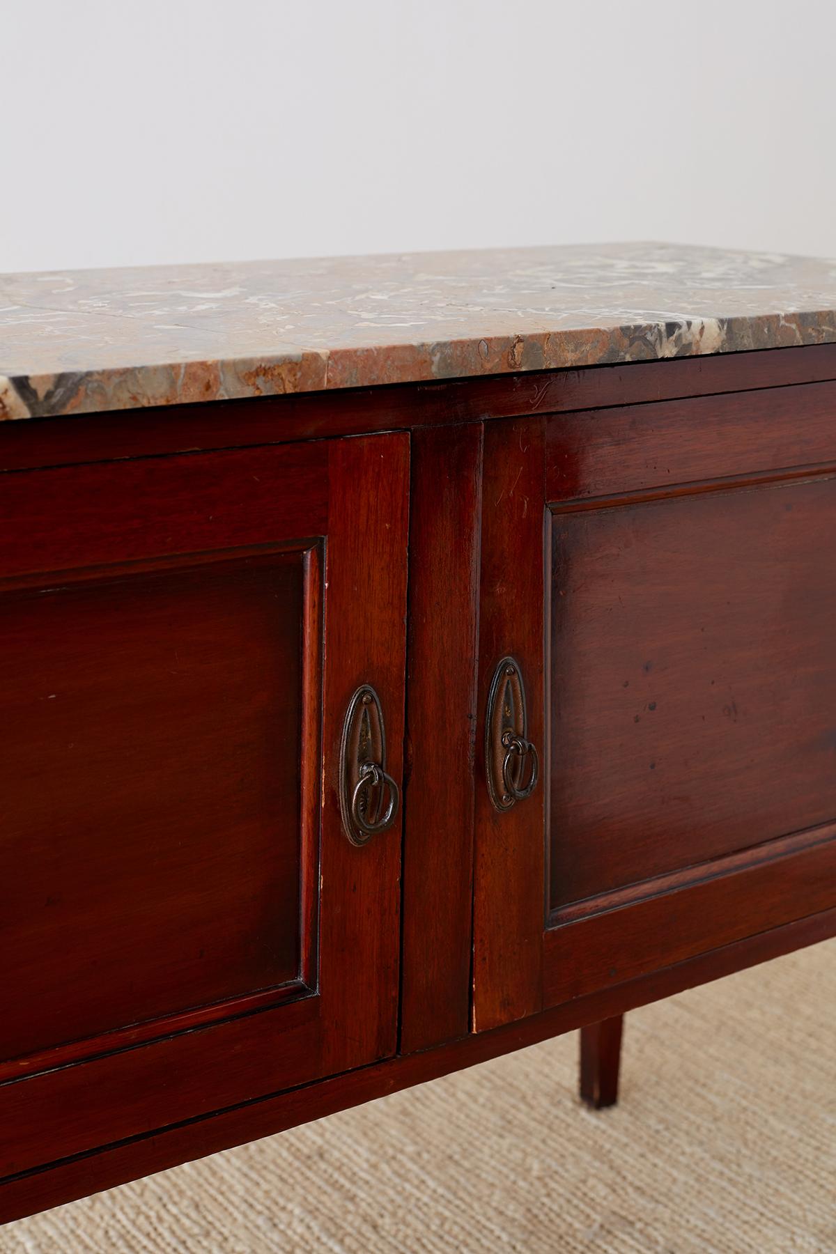 English Mahogany Marble-Top Cabinet or Console Table 8