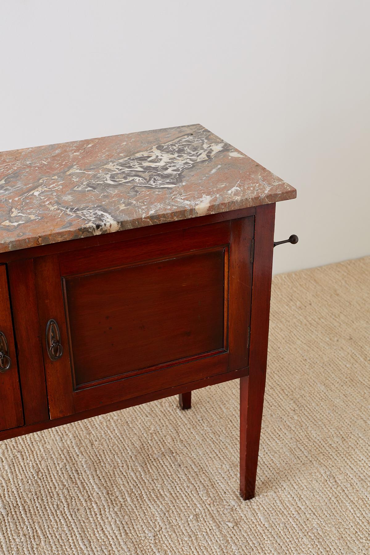 English Mahogany Marble-Top Cabinet or Console Table 9