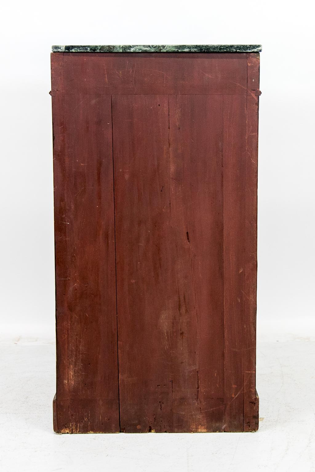 English Mahogany Marble-Top Console Cabinet 3