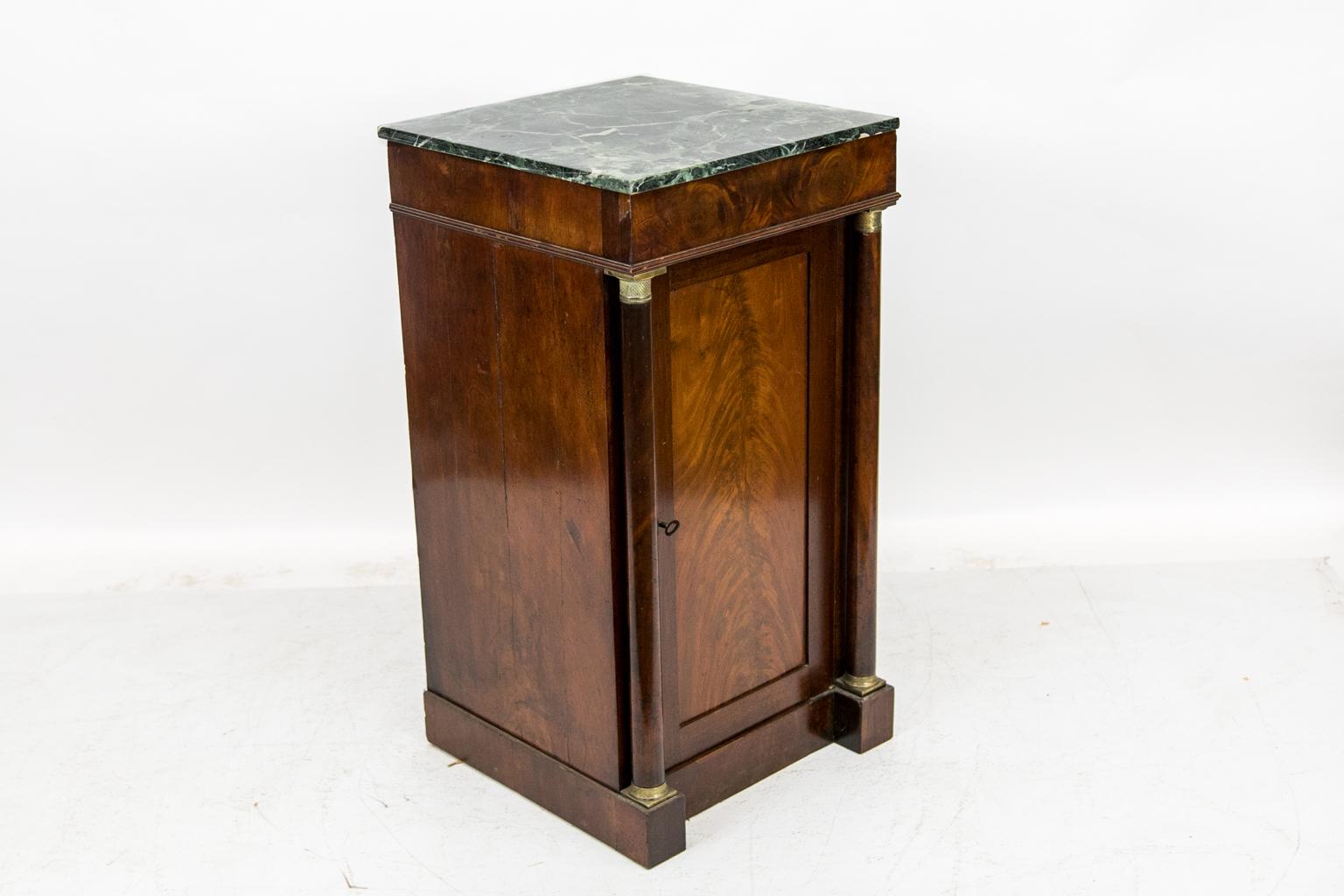 Mid-19th Century English Mahogany Marble-Top Console Cabinet