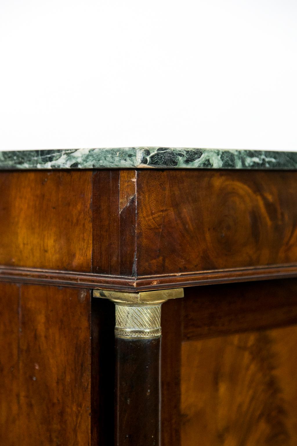 English Mahogany Marble-Top Console Cabinet 2
