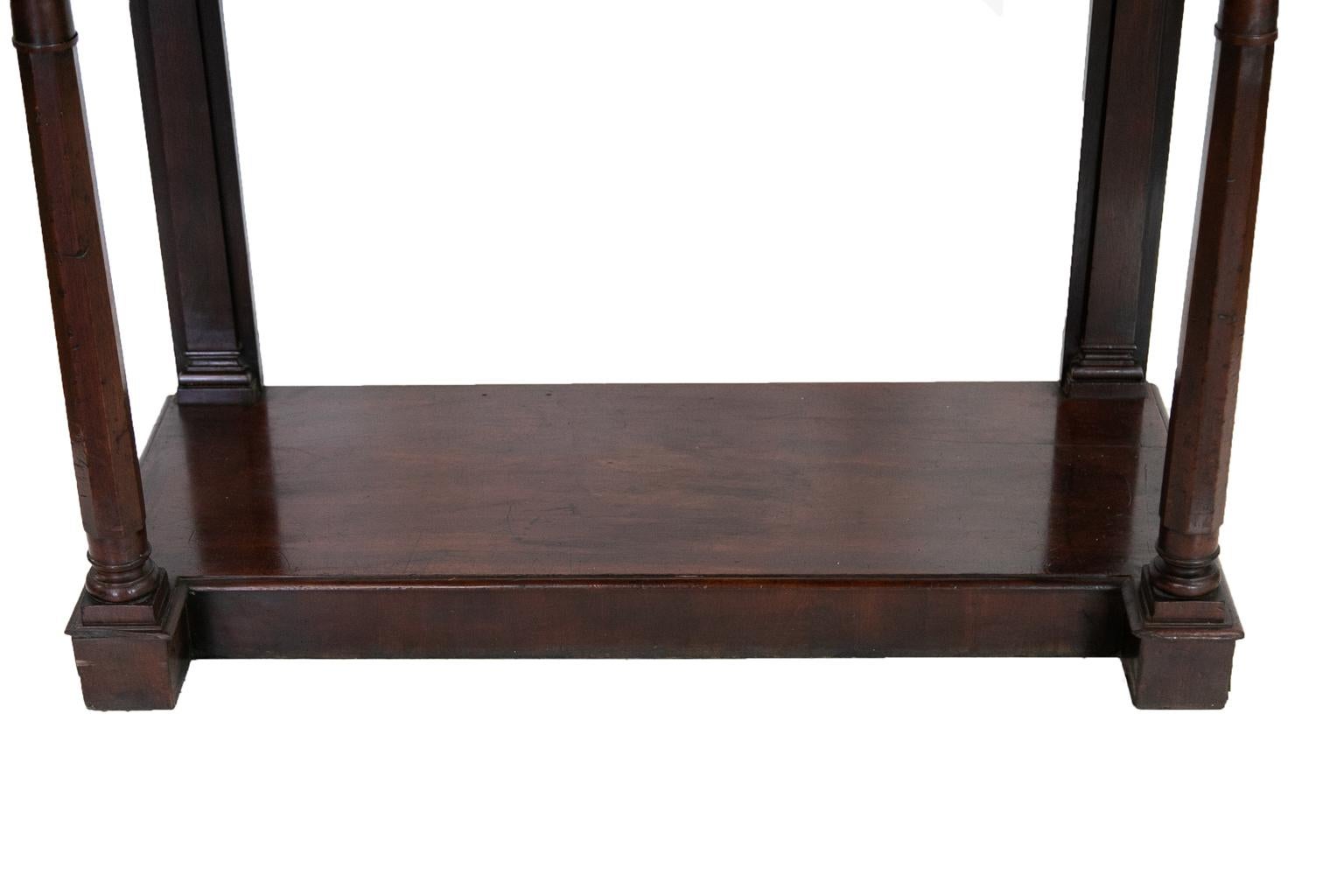 English Mahogany Marble-Top Console Table For Sale 2