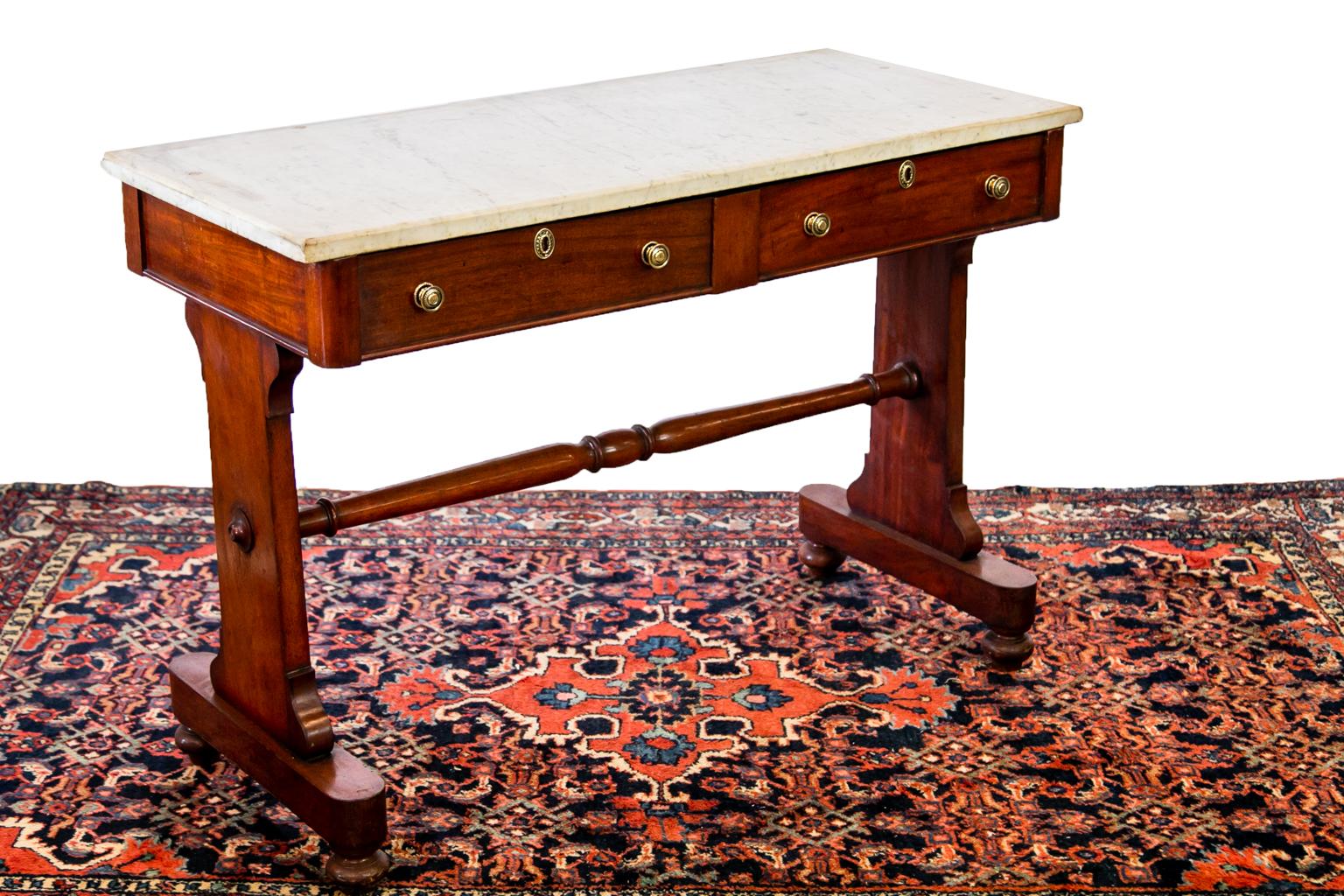 English Mahogany Marble Top Server For Sale 2