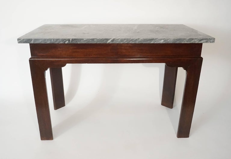 English Marble Top Mahogany Slab or Side Table, circa 1760 For