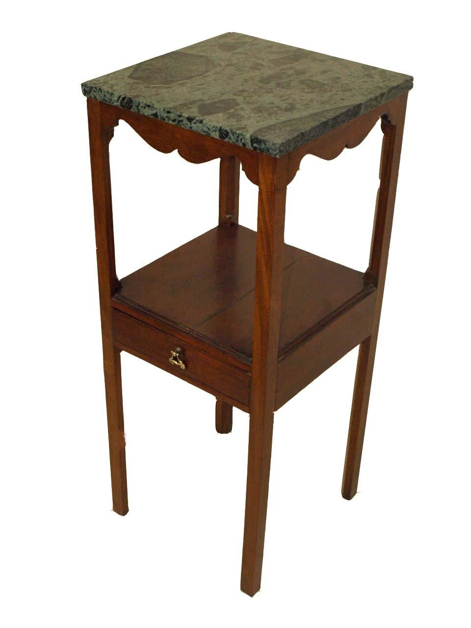 English Mahogany Marble Top Stand In Good Condition For Sale In Wilson, NC