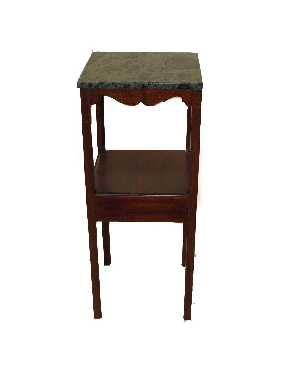 Early 19th Century English Mahogany Marble Top Stand For Sale