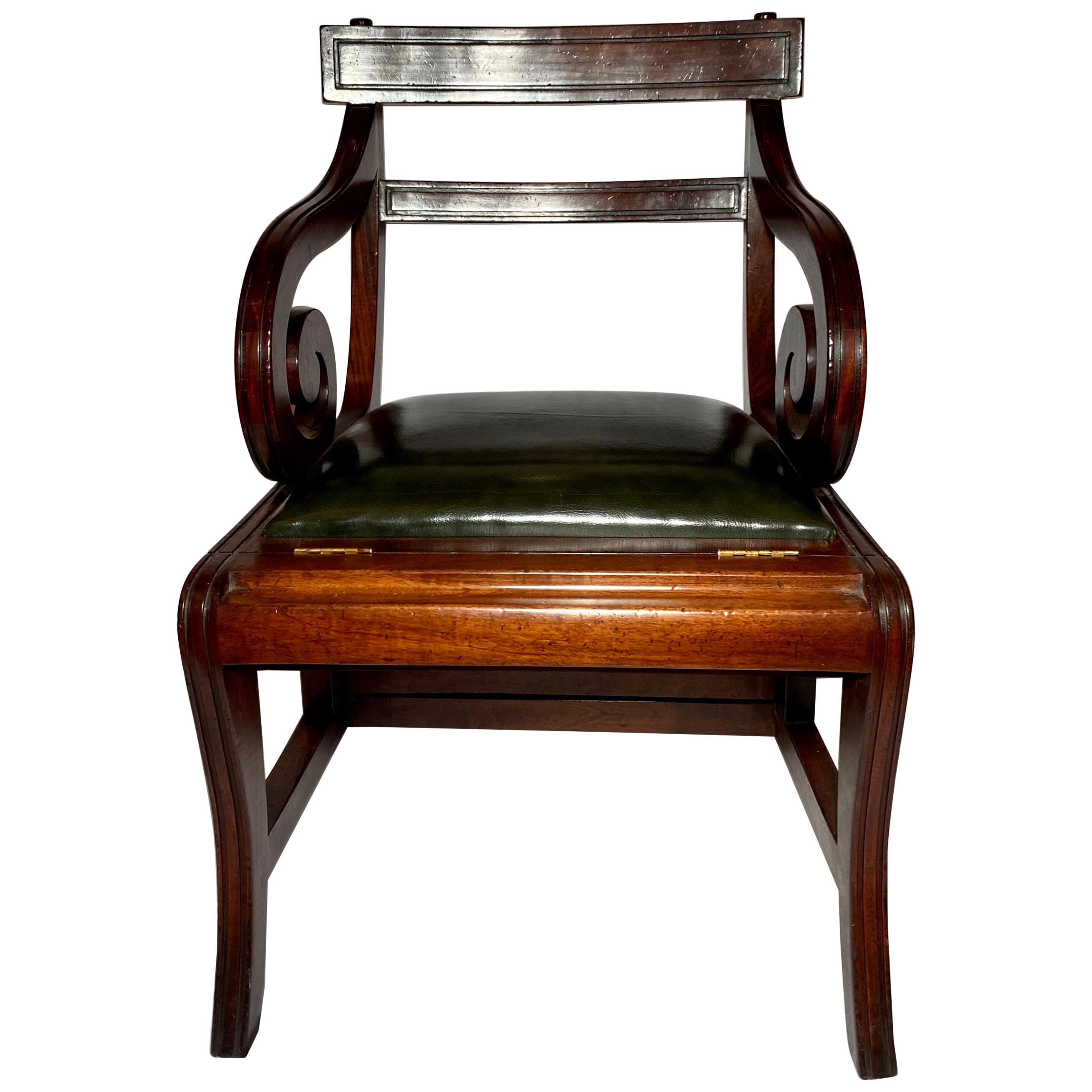 English Mahogany Metamorphic Library Chair For Sale