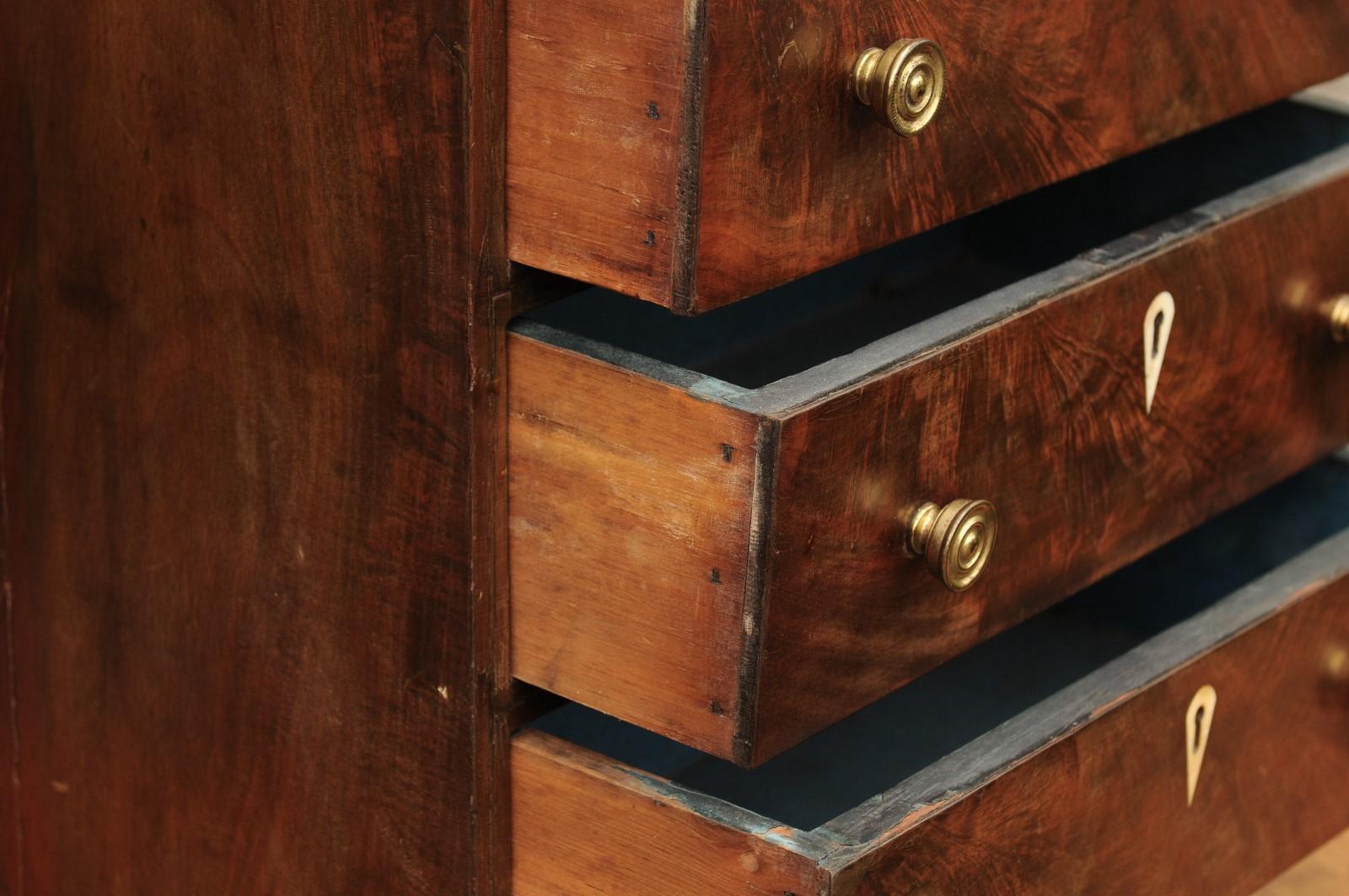 English Mahogany Mini Chest with Four Drawers and Toupie Feet, circa 1850 3