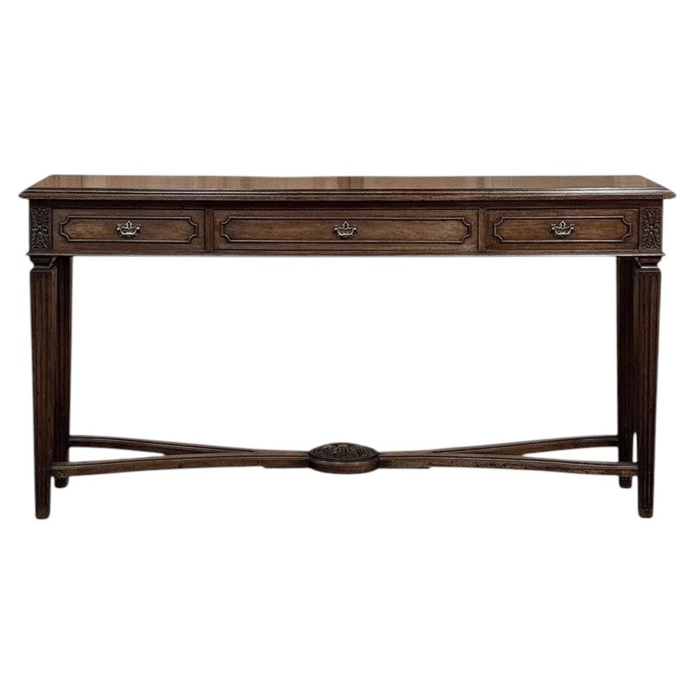 English Mahogany Neoclassical Console ~ Sofa Table For Sale