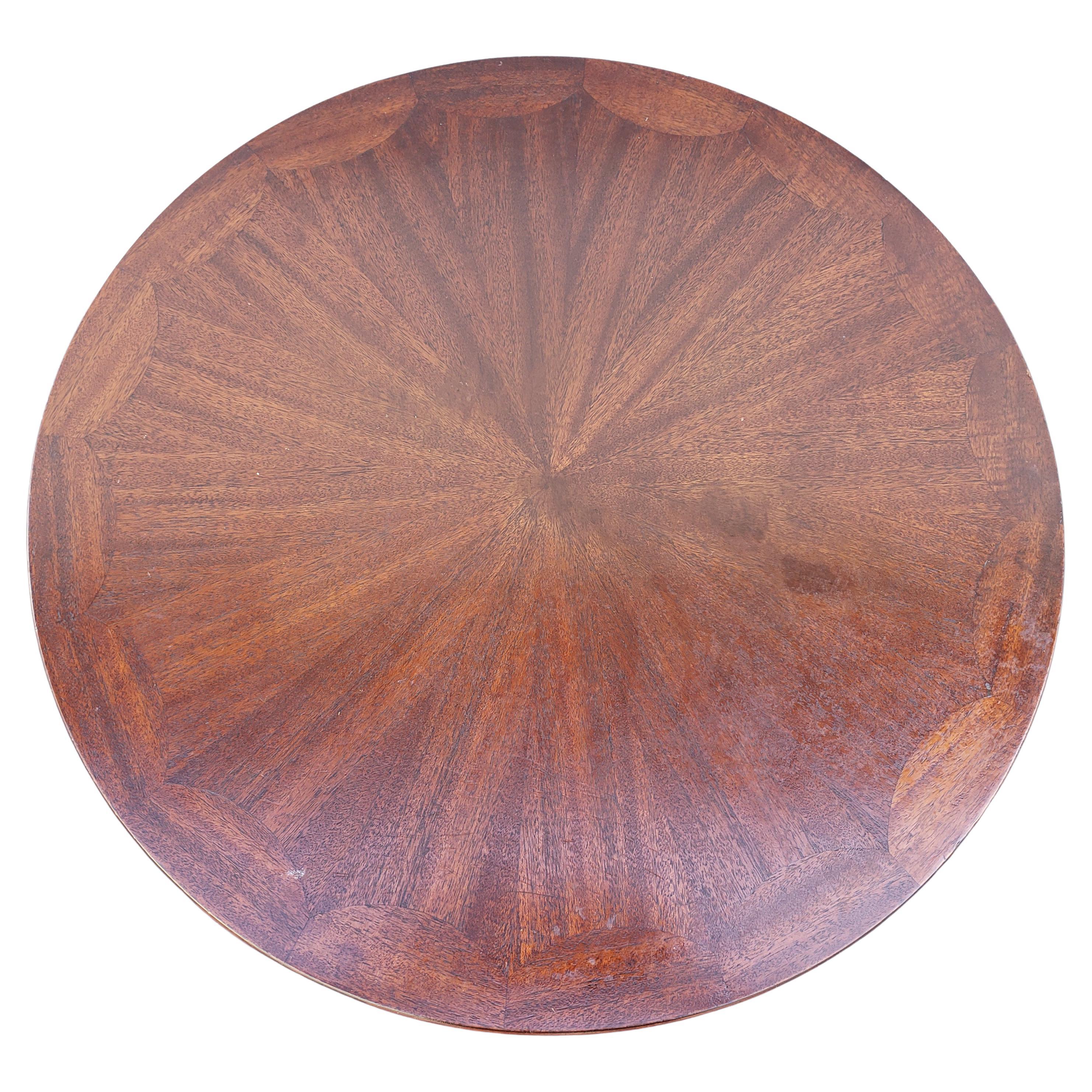 British English Mahogany One Board Parquetry Tilt-Top Tea Table Desert Table, C. 1860s For Sale