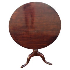 English Mahogany One Board Tilt-Top Pedestal Tea Table Desert Table, Circa 1760s