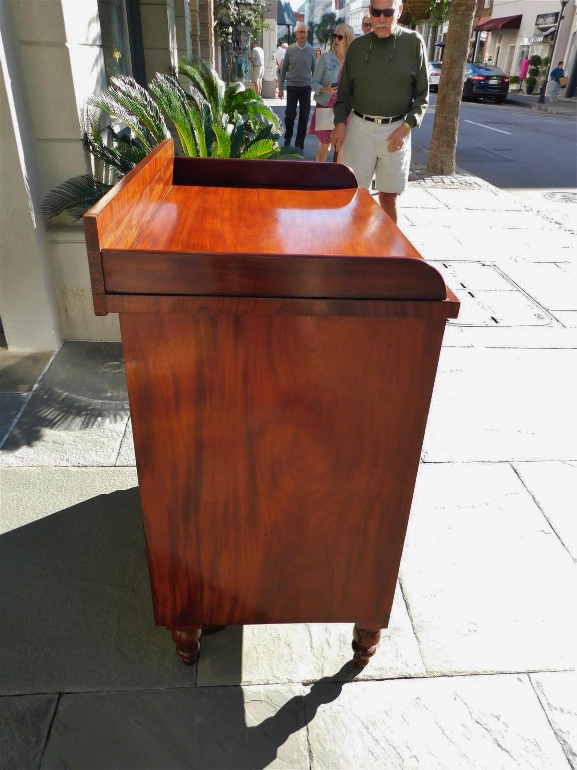English Mahogany One Drawer Hinged Cabinet with Lion Head Brasses, Circa 1820 In Excellent Condition For Sale In Hollywood, SC