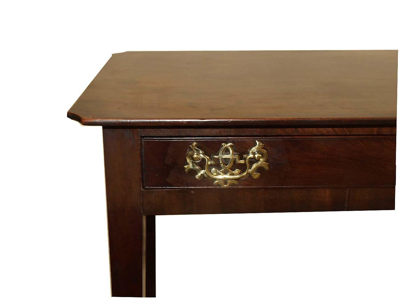 19th Century English Mahogany One Drawer Table For Sale