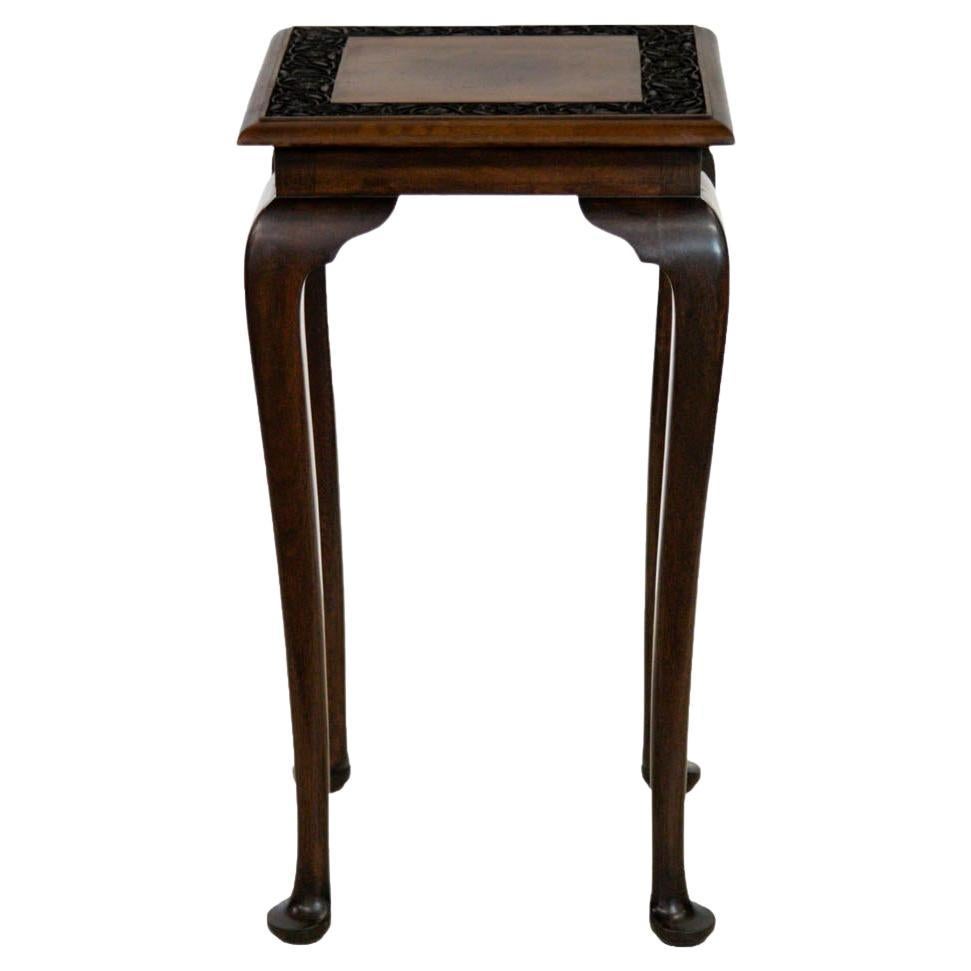 English Mahogany Queen Anne Carved Center Table