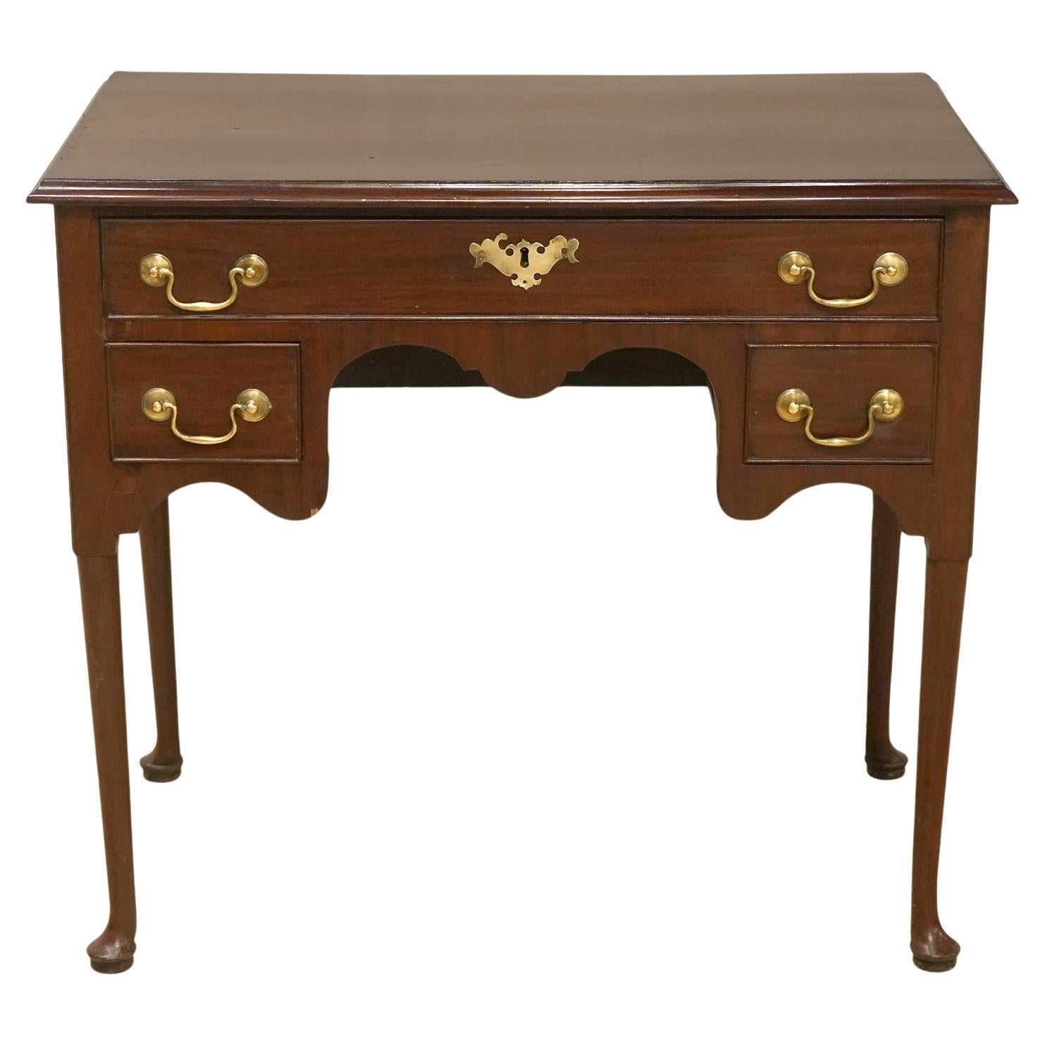 English Mahogany Queen Anne Style Lowboy or Dressing Table