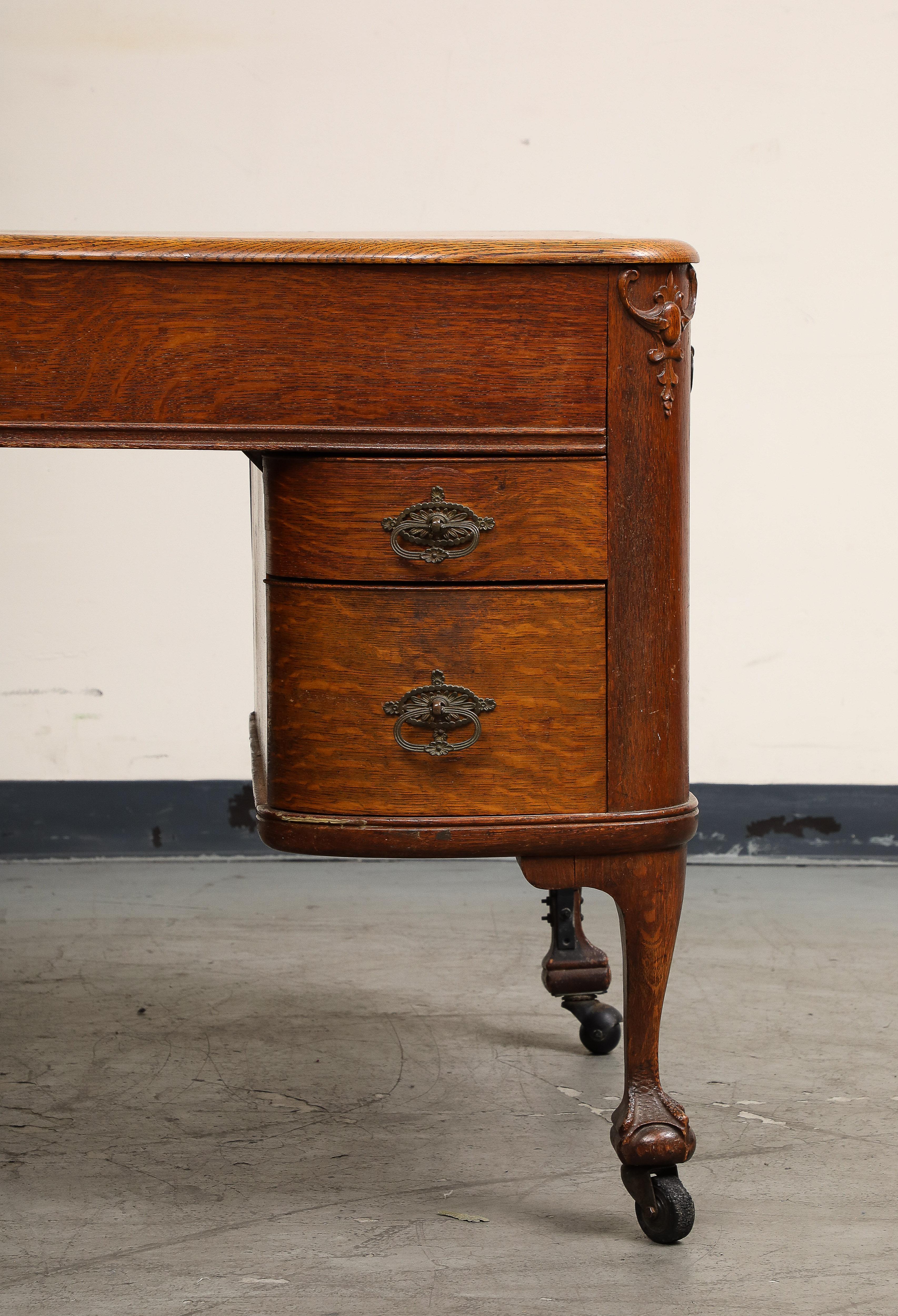 English Mahogany Regency Style Partners Desk, circa 1930 16