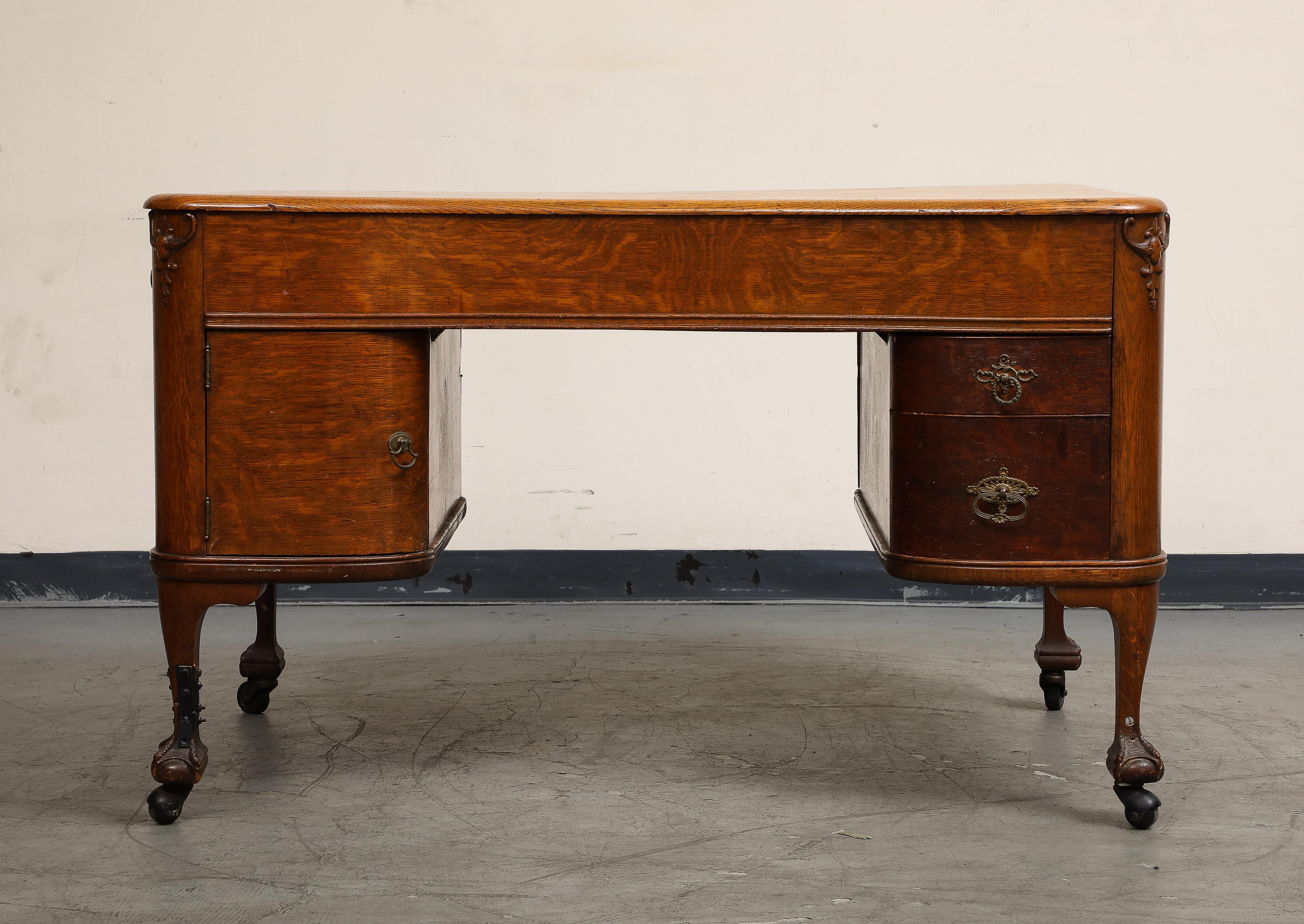 Mid-20th Century English Mahogany Regency Style Partners Desk, circa 1930 For Sale