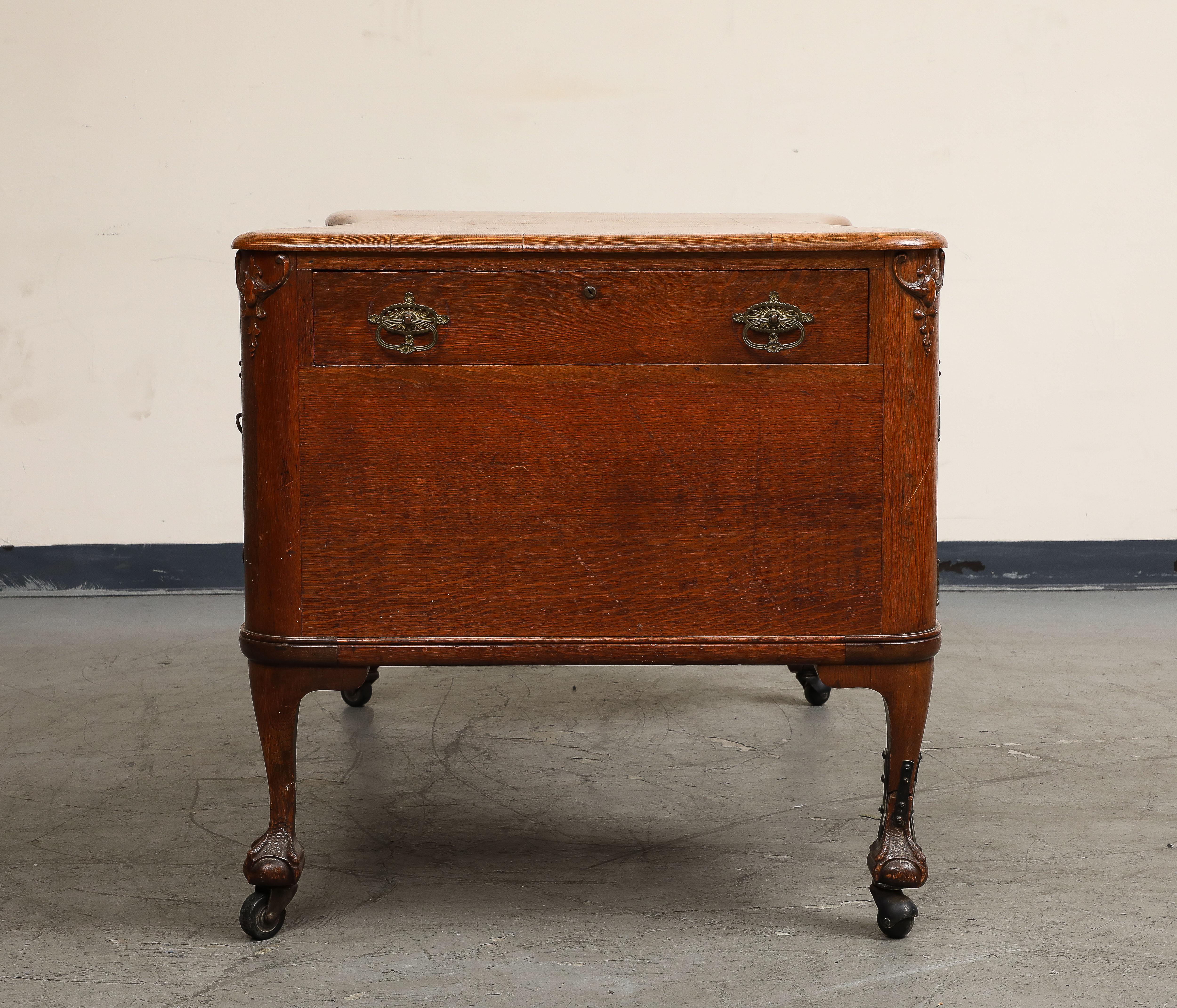 English Mahogany Regency Style Partners Desk, circa 1930 5