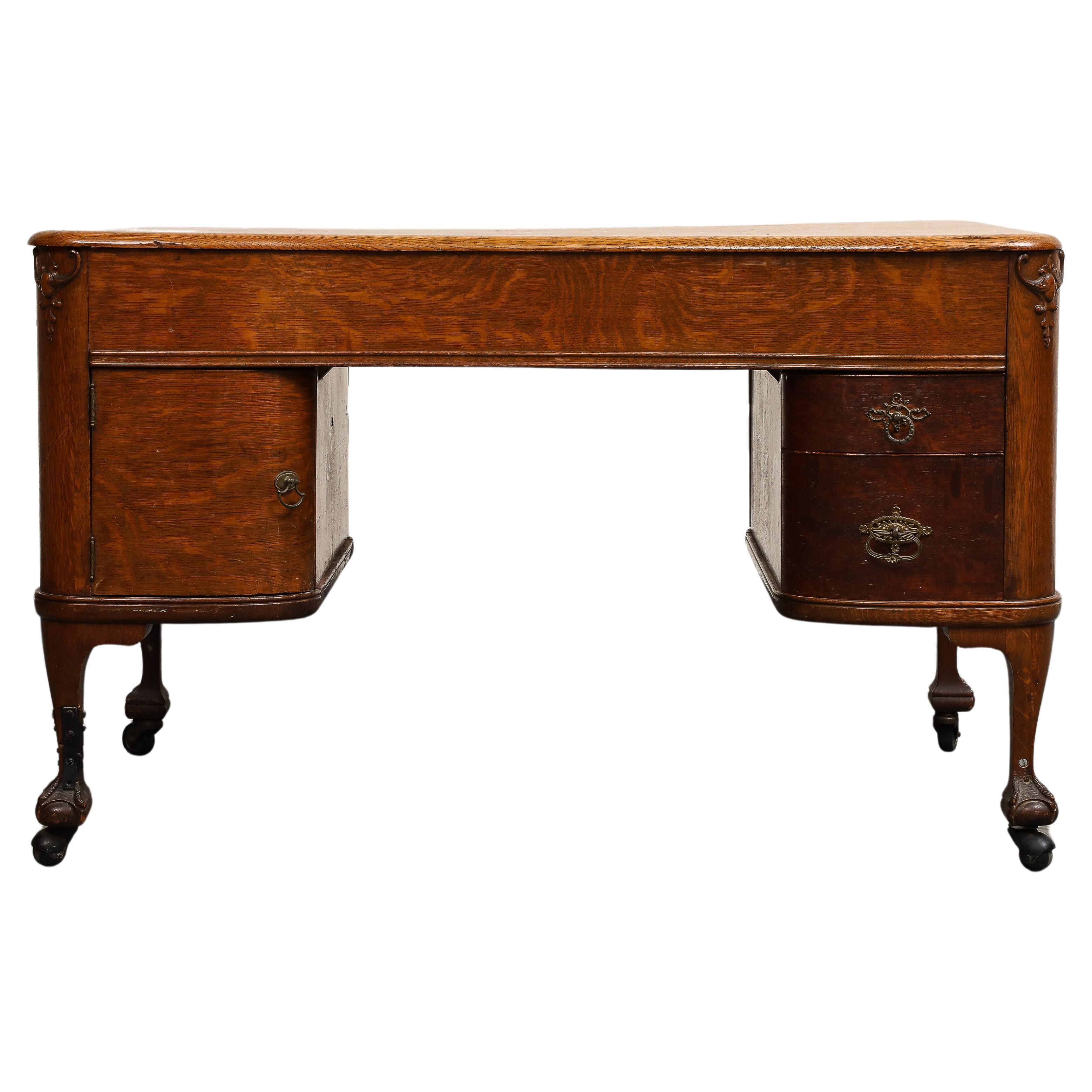 English Mahogany Regency Style Partners Desk, circa 1930 For Sale