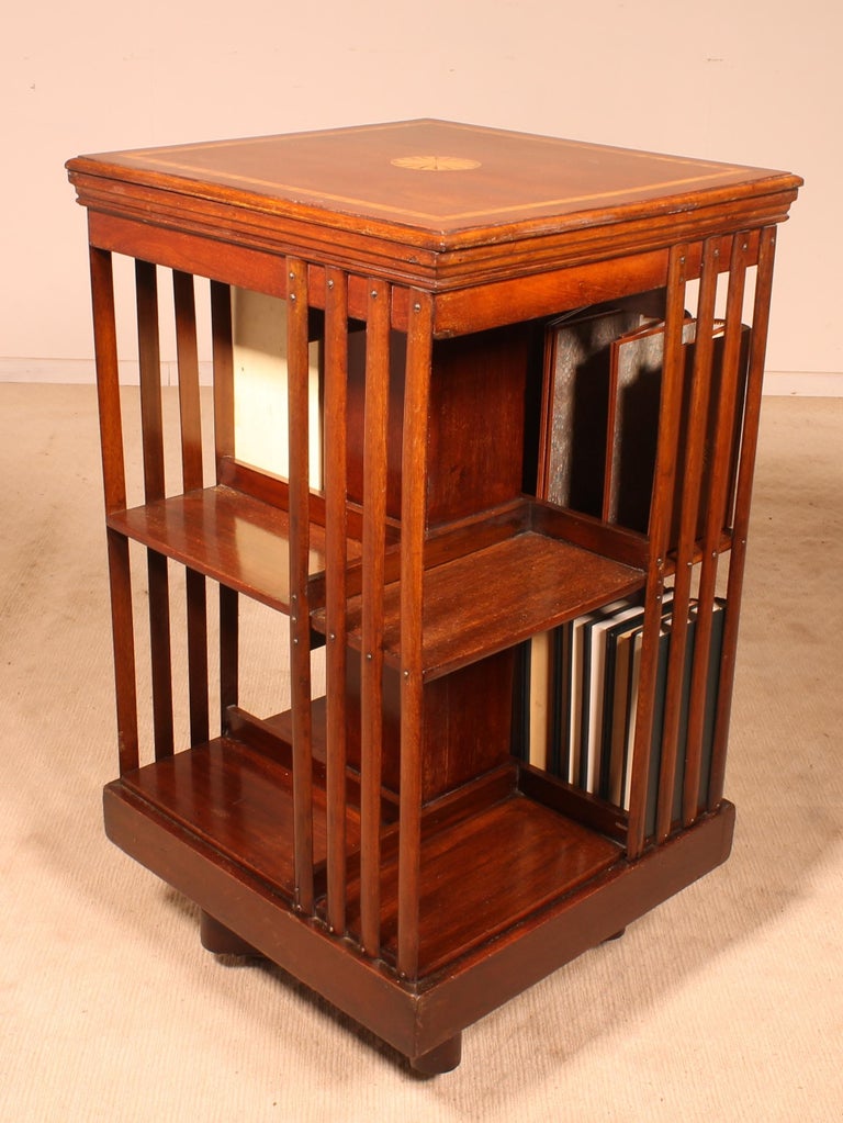 English Mahogany Revolving Bookcase at 1stDibs