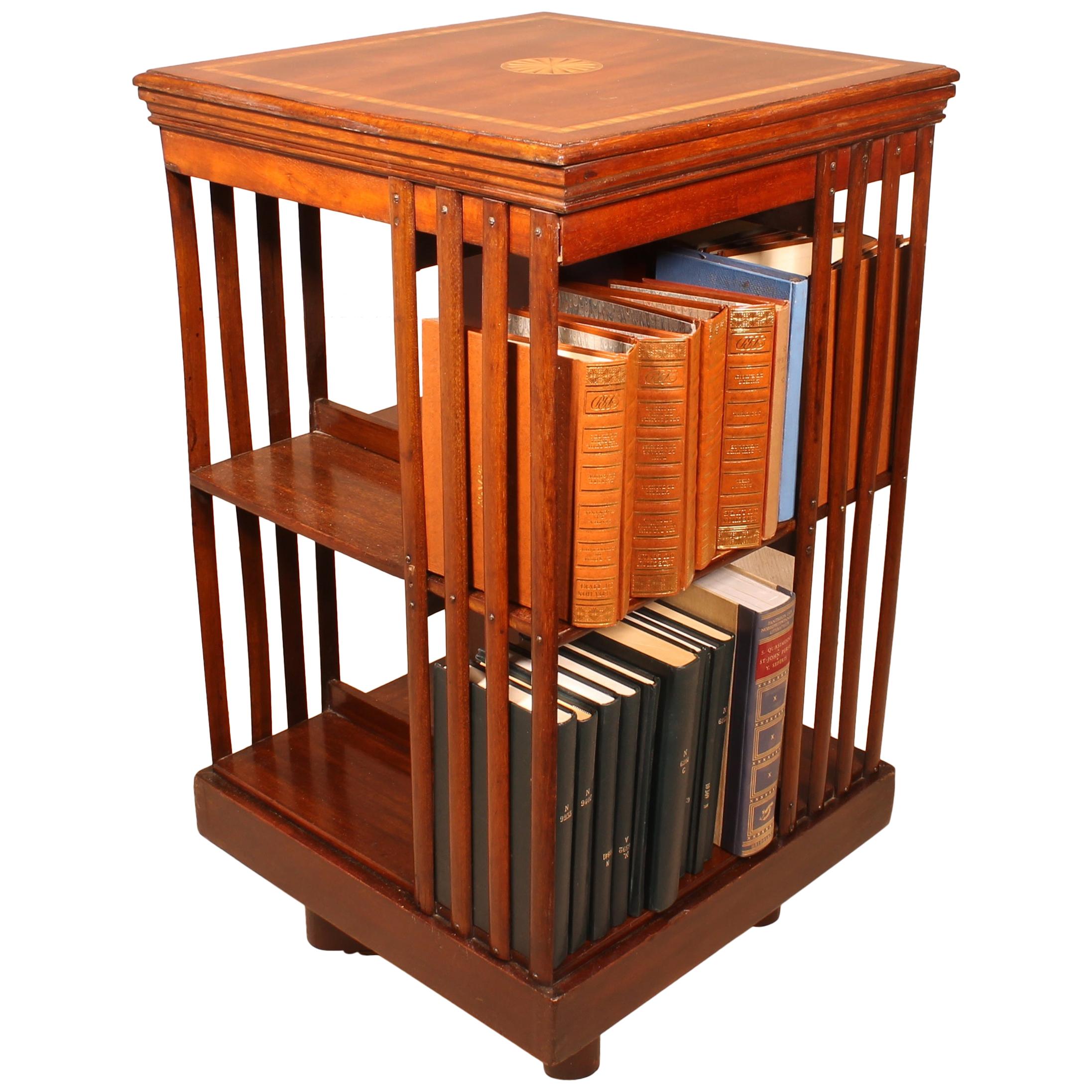 English Mahogany Revolving Bookcase at 1stDibs
