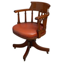 Antique English Mahogany Revolving Office Chair